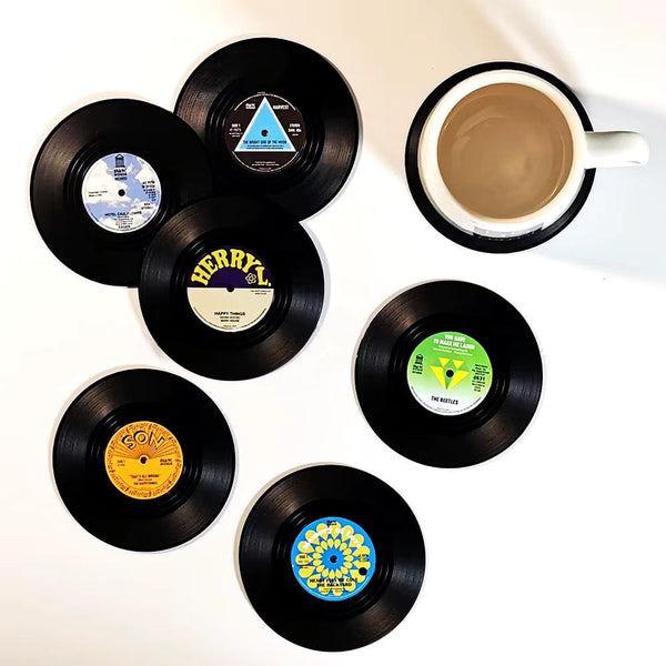 Retro Record Coasters 