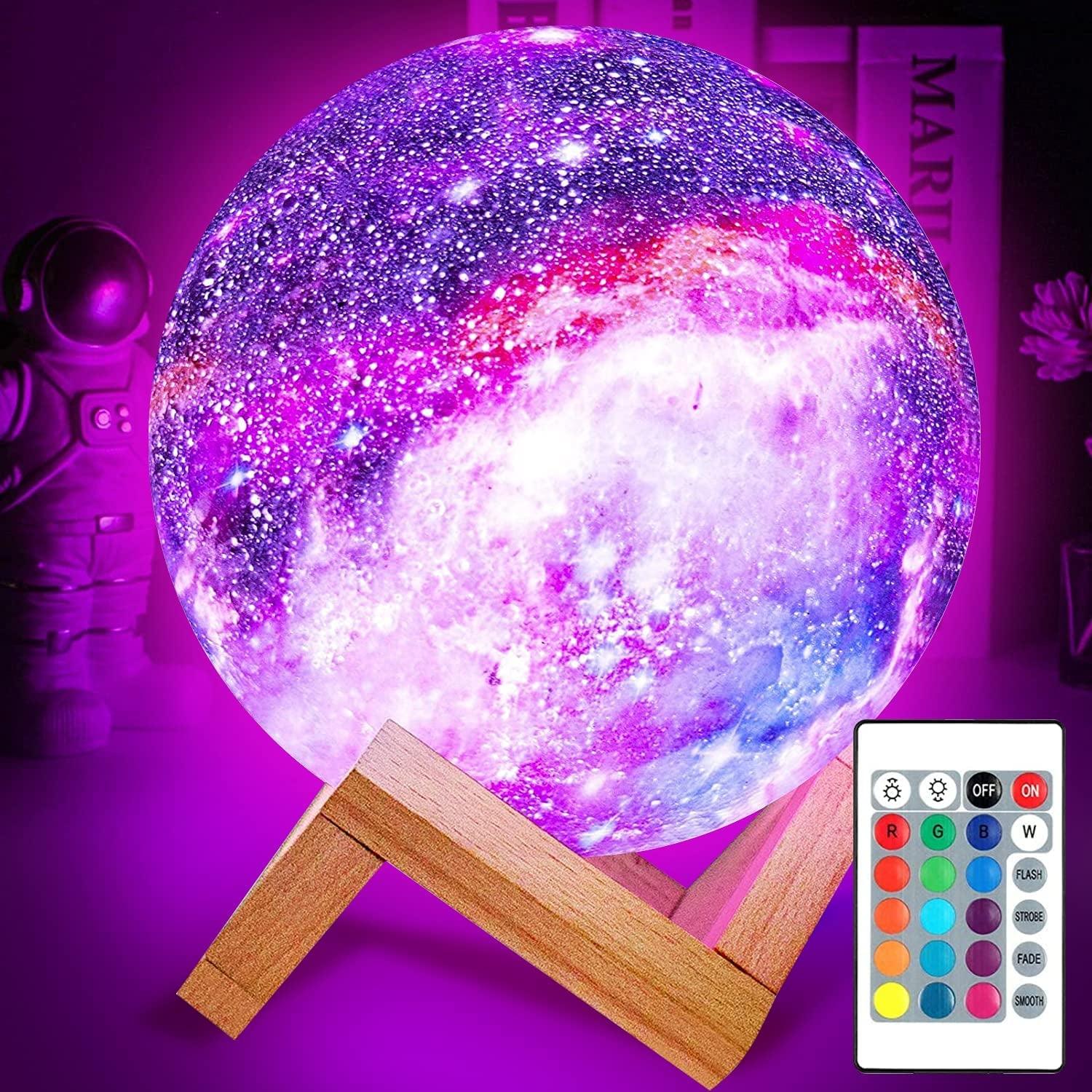 16-Color Moon / Galaxy Lamp with Remote & Touch Control and USB Rechargeable